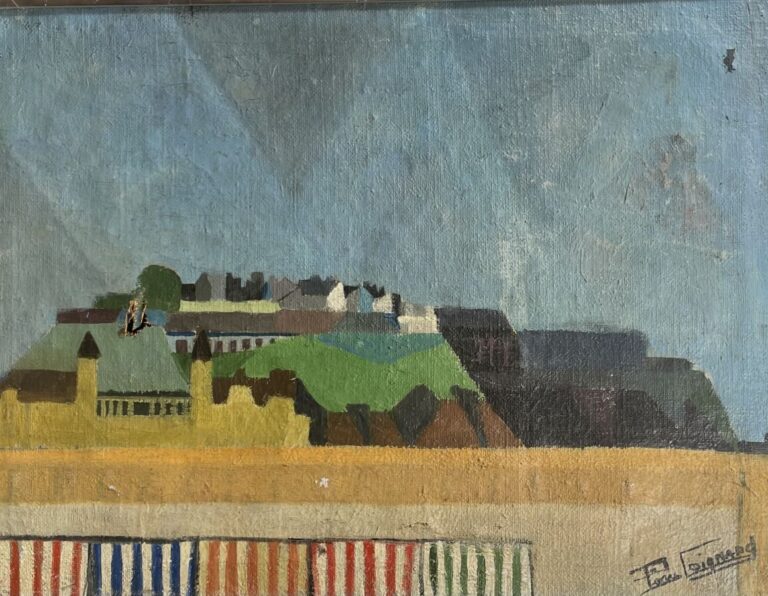 Pierre COIGNARD - Village - Huile sur toile, signée en bas à droite - 47 x 63 c…