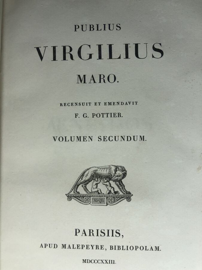 POTTIER F.G. - Publius Virgilius Maro recensuit et emendavit. Édité à Paris che…