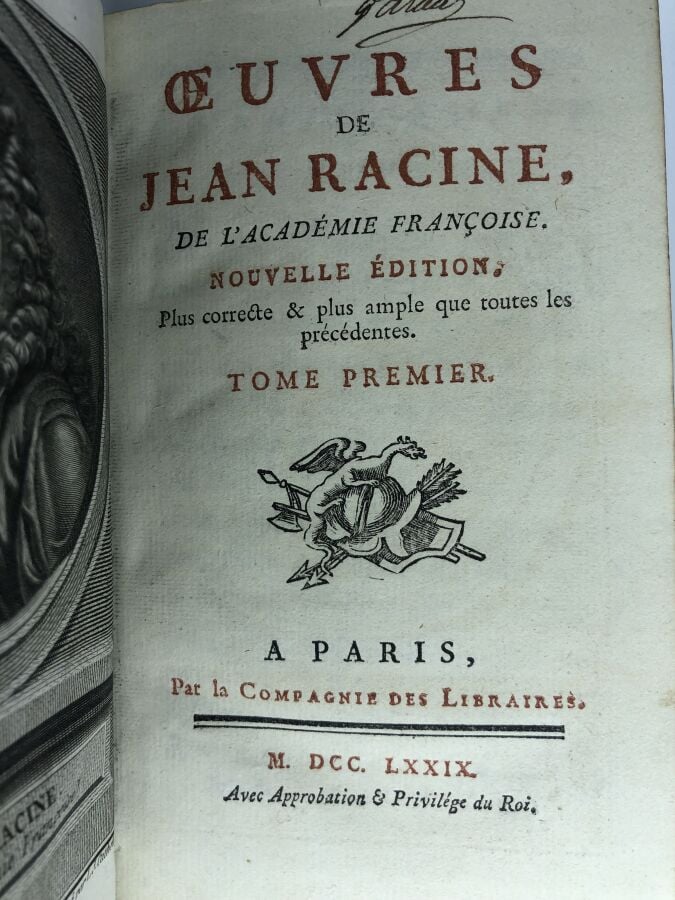 RACINE (Jean). - OEuvres de Jean Racine. Édité à Paris chez La Compagnie des li…