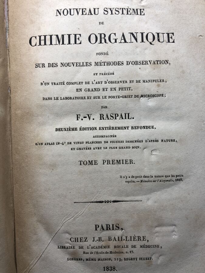 RASPAIL F.V. - Nouveau système de chimie organique fondé sur des nouvelles méth…