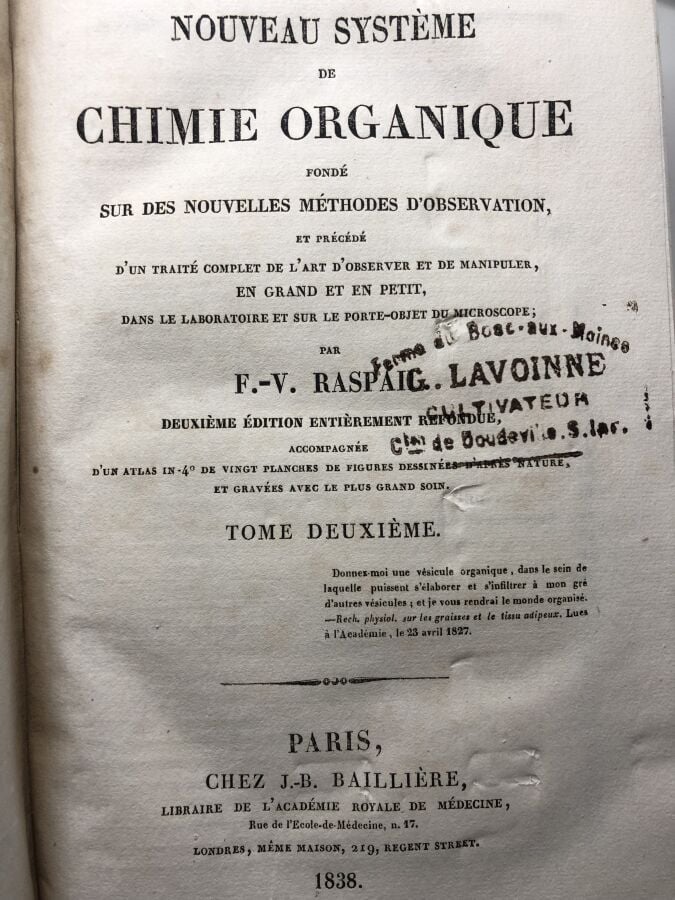 RASPAIL F.V. - Nouveau système de chimie organique fondé sur des nouvelles méth…
