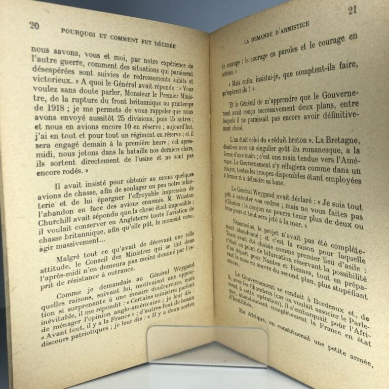 REIBEL (Charles). - Pourquoi et comment fut décidée la demande d'armistice. Édi…