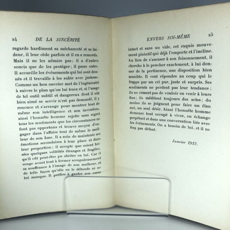 RIVIERE (Jaques). - De la sincérité envers soi-même. Édité à Paris chez Les cah…