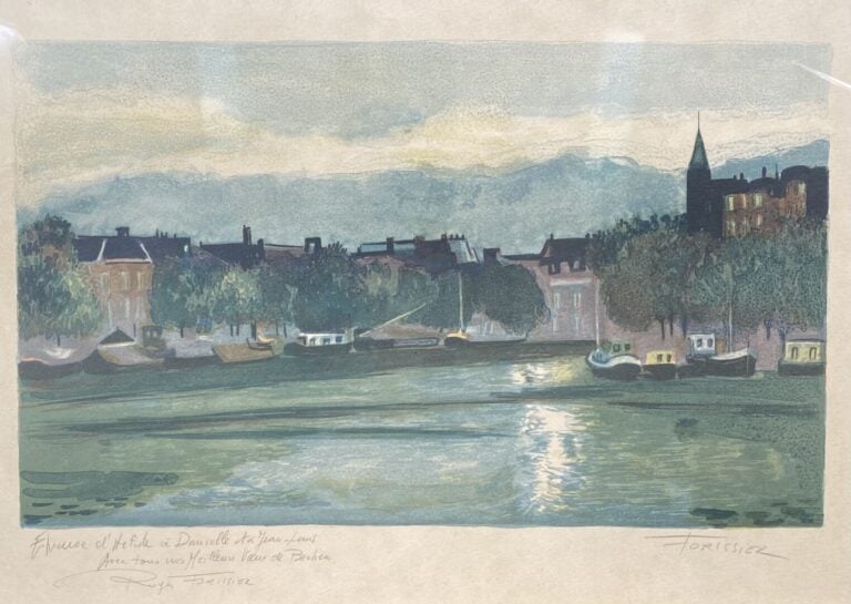 Roger FORISSIER (1924-2003) - Vue de port - Lithographie signée et dédicacée -…