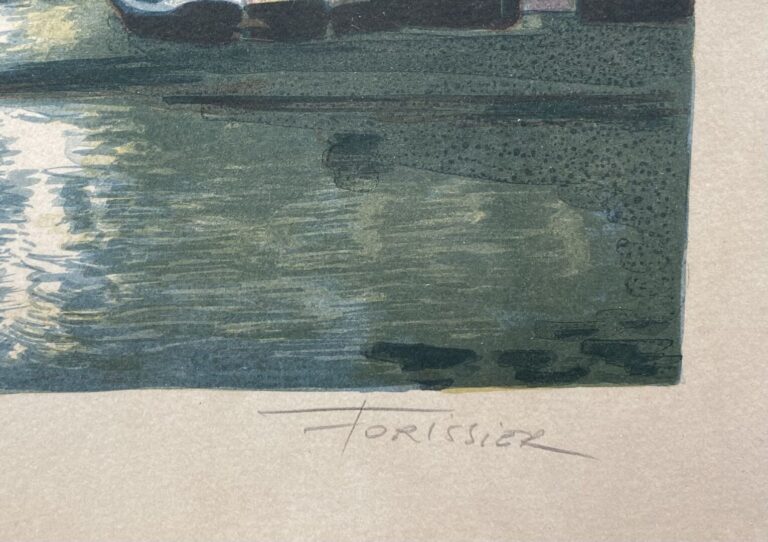 Roger FORISSIER (1924-2003) - Vue de port - Lithographie signée et dédicacée -…