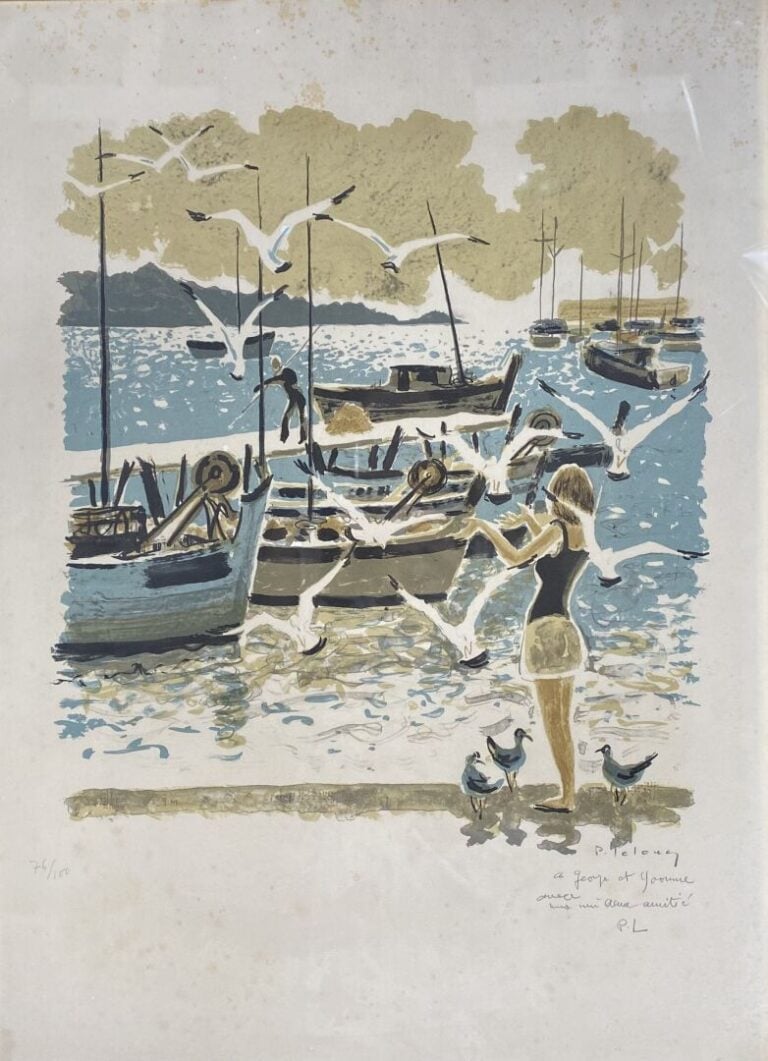 Roger FORISSIER (1924-2003) - Vue de port - Lithographie signée et dédicacée -…