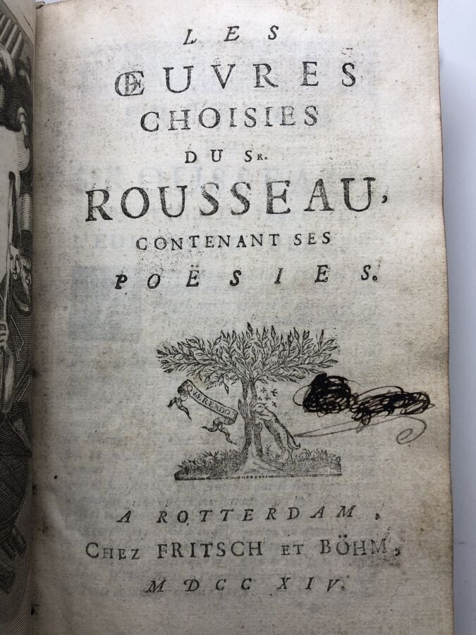 ROUSSEAU (Jean Baptiste). - Les oeuvres choisies du Sr Rousseau contenant ses p…