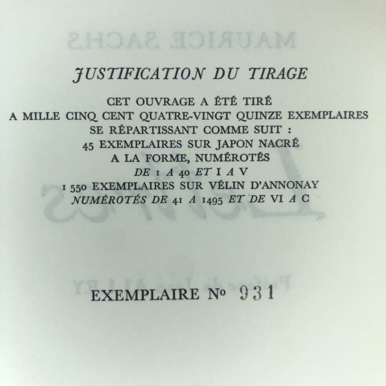 SACHS (Maurice). - Lettres. Édité à Paris chez Le Bélier en 1968. De format in-…