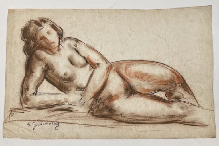 Sam GRANOVSKY (1898-1942) - Sanguine sur papier, signée en bas à gauche - 33 x…