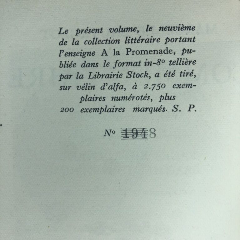 SAUVEGEOT (Marcelle). - Commentaire. Édité à Paris chez Stock sans date. De for…