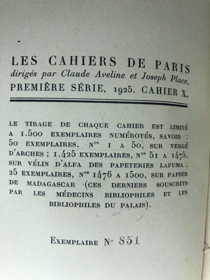 SUARES (André). - Polyxène. Édité à Paris chez Les cahiers de Paris en 1925. De…