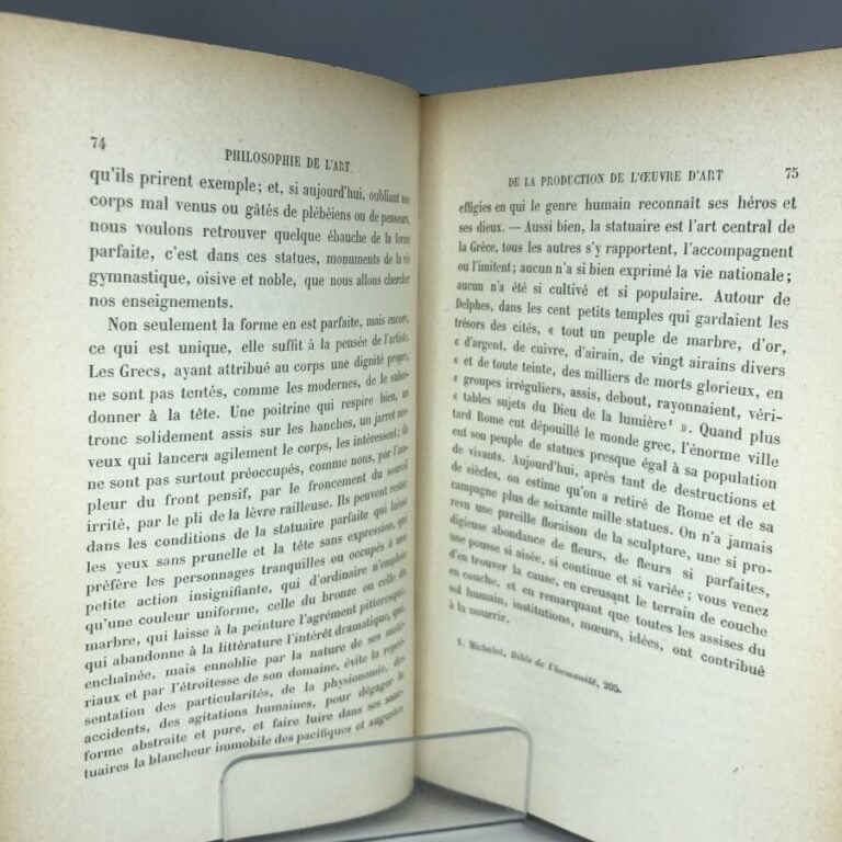 TAINE H. - Philosophie de l'art. Édité à Paris chez Hachette & Cie en 1903. De…