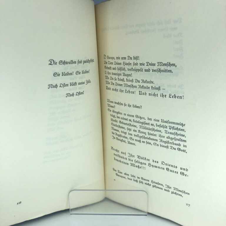 TOLLER (Ernst). - Das Schwalbenbuch. Édité à Potsdam chez G. Kiepenheuer en 192…