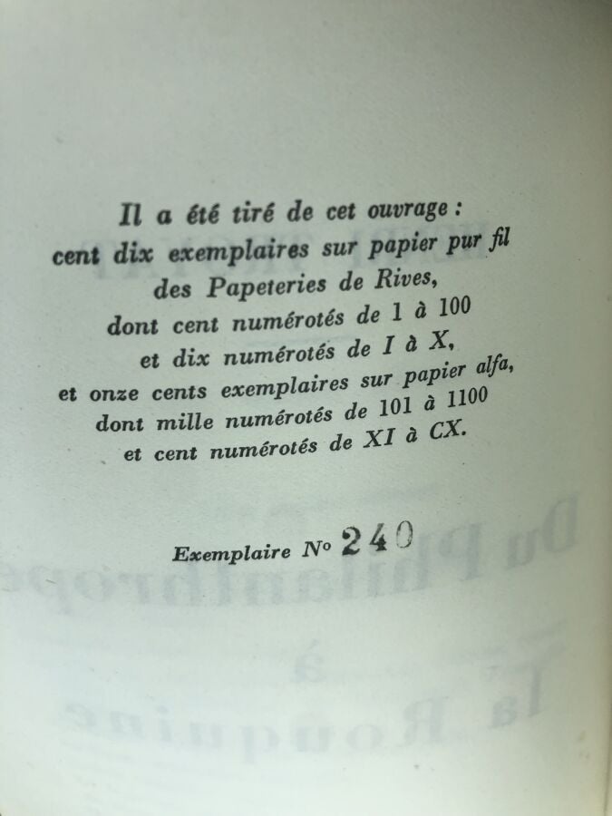 TOYAT (Henri). - Du philanthrope a la rouquine. Édité à Paris chez Flammarion e…