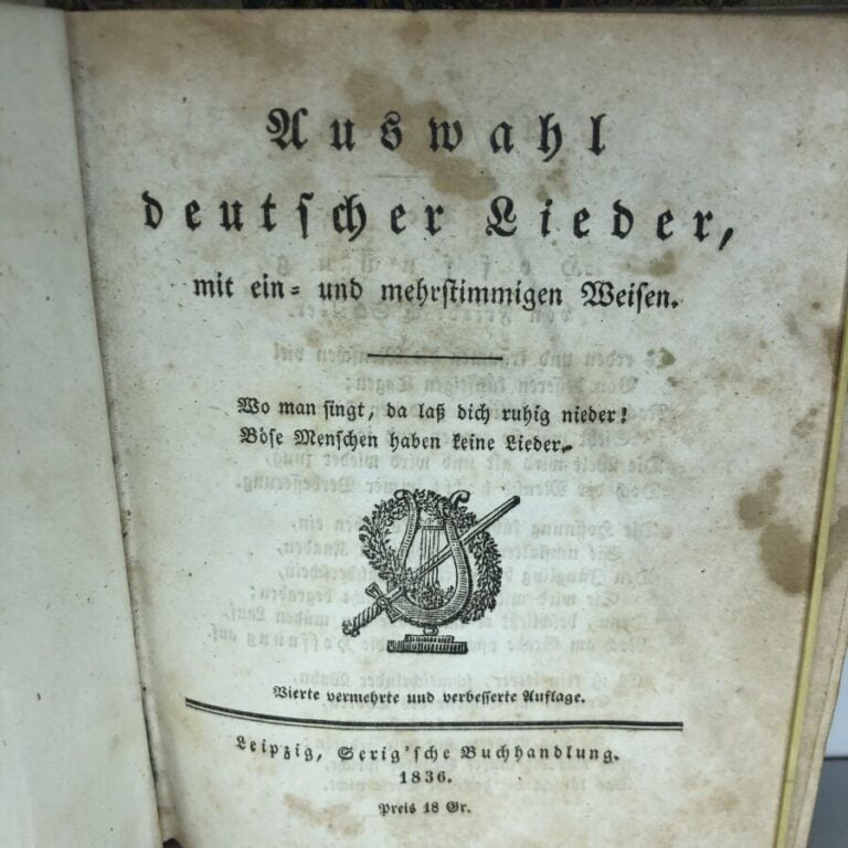 USCHNER (Karl). - Auswahl deutscher Lieder, mit ein- und mehrstimmigen Weisen.…