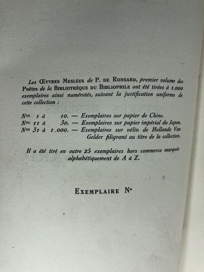 VAGANAY (Hugues). - P. de Ronsard. Édité à Lyon chez H. Lardanchet en 1914. De…