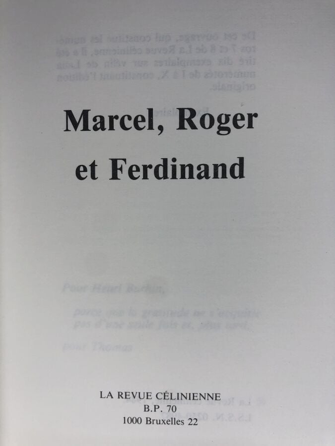 VANDROMME (Pol). - Marcel, Roger et Ferdinand. Édité sans mention de lieu chez…