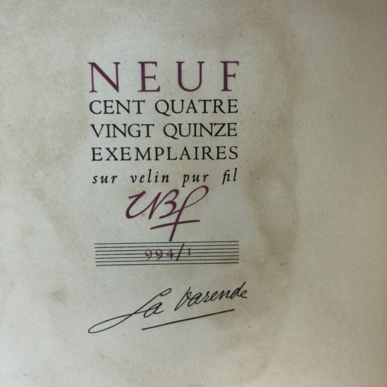VARENDE (La). - Amours nouvelles inédites. Édité à au château de Blanc Buisson…