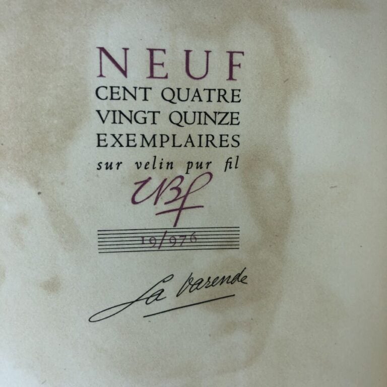 VARENDE (La). - Amours nouvelles inédites. Édité à au château de Blanc Buisson…