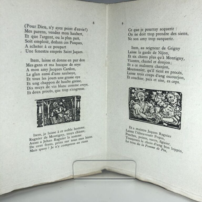 VILLON (François). - Les oeuvres de François Villon, les lais, le testament, le…