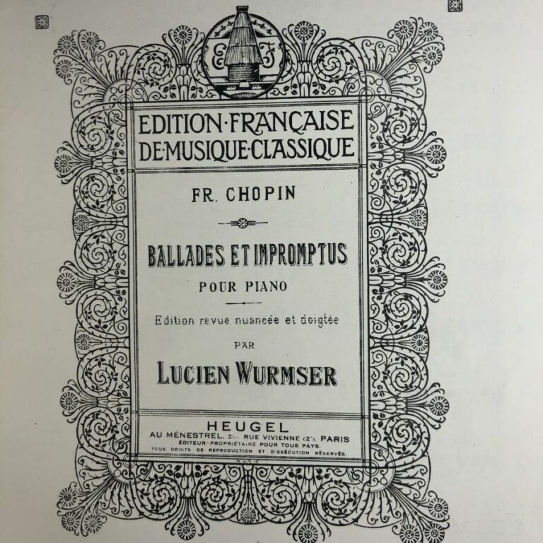 WURMSER (Lucien). - Fr. Chopin, Polonaises pour piano. Édité à Paris chez Heuge…