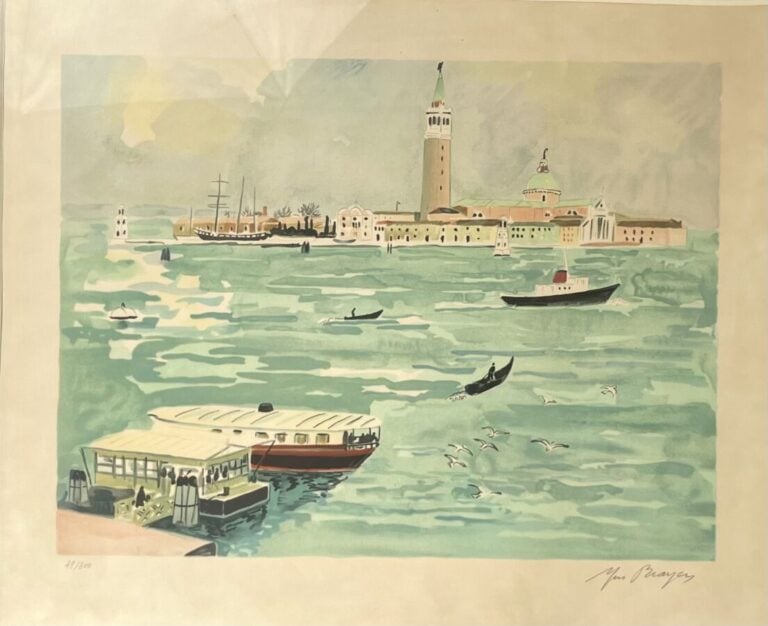 Yves BRAYER - Venise - Lithographie signée en bas à droite numérotée 49/300 - 5…