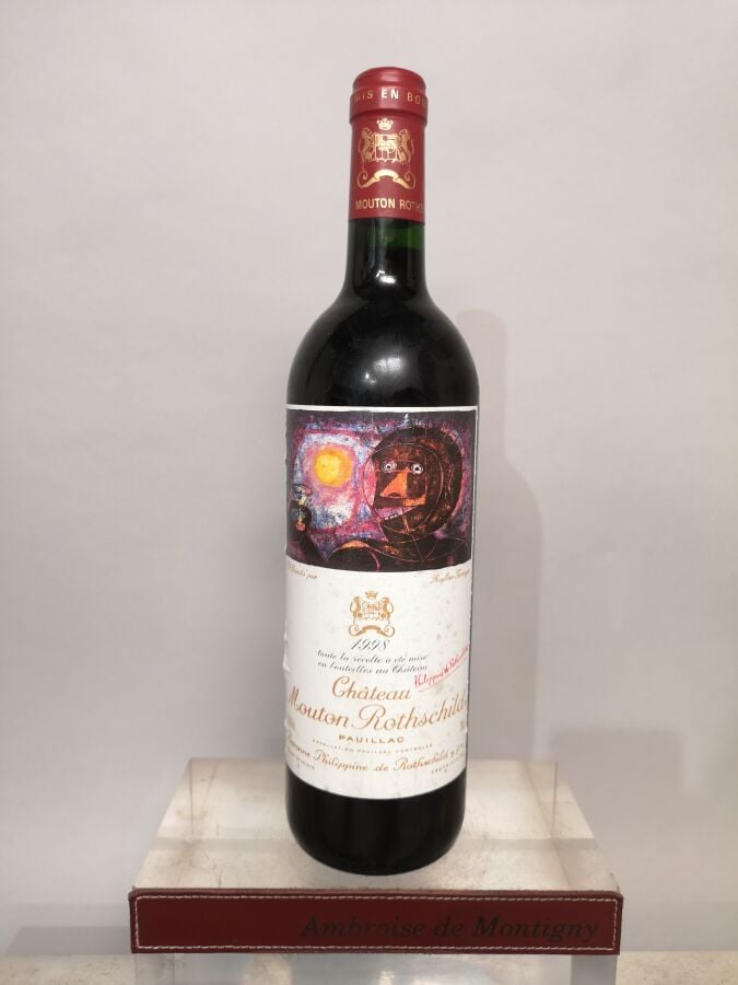 1 bouteille Château MOUTON ROTHSCHILD - 1er Gcc Pauillac 1998 Etiquette légèrem…