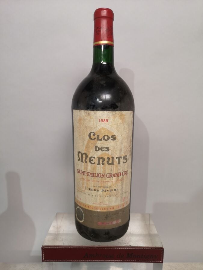1 magnum CLOS des MENUTS - Saint Emilion Grand Cru 1989 Etiquette légèrement ta…