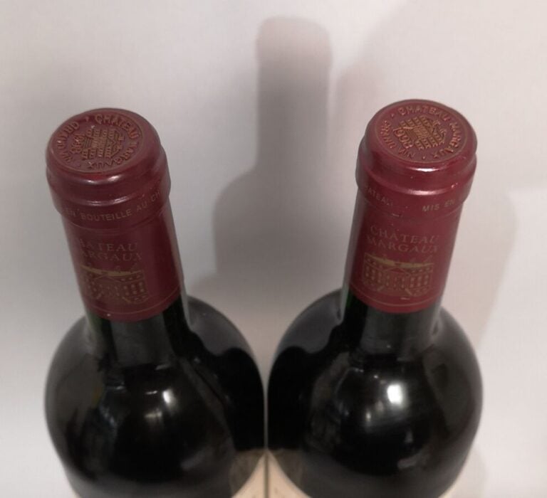 2 bouteilles Château MARGAUX - 1er Gcc Margaux 1998 Etiquettes légèrement griff…