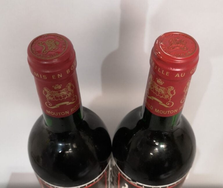 2 bouteilles Château MOUTON ROTHSCHILD - 1er Gcc Pauillac 1994 Etiquettes légèr…