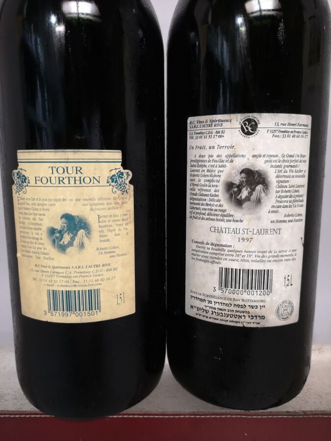 2 magnums BORDEAUX AOC HAUT MEDOC 1997 1 Ch. SAINT LAURENT et 1 TOUR FOURTHON (…
