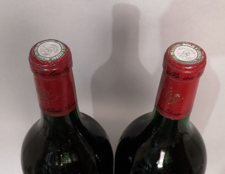 2 magnums Château CLARKE - Listrac Médoc 1981 Etiquettes tachées.