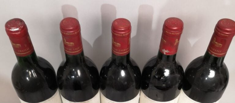 5 bouteilles Château LAGRANGE - 3ème Gcc Saint Julien 1991 Etiquettes légèremen…