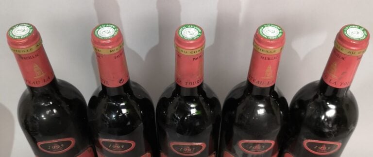 6 bouteilles Château LA TOURETTE - Pauillac 5 de 1995 et 1 de 1996 Etiquettes l…