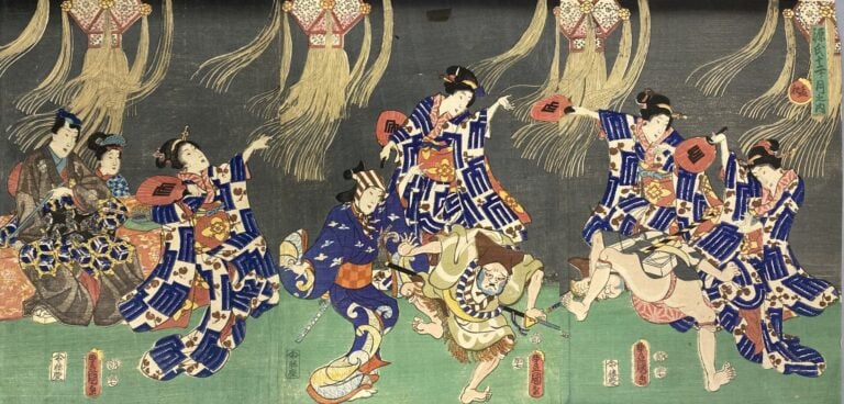 Album comprenant : - Utagawa Kunisada I (Toyokuni III) (1786-1864) - Six tripty…