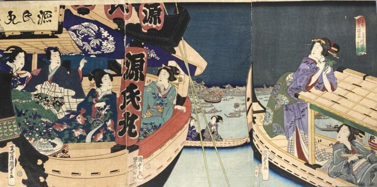 Album comprenant : - Utagawa Kunisada I (Toyokuni III) (1786-1864) - Six tripty…