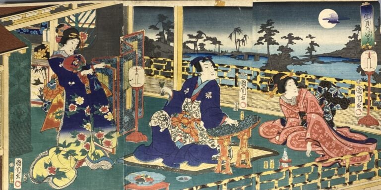 Album comprenant : - Utagawa Kunisada I (Toyokuni III) (1786-1864) - Six tripty…