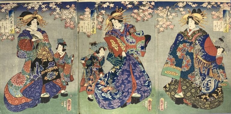 Album comprenant : - Utagawa Kunisada I (Toyokuni III) (1786-1864) - Six tripty…