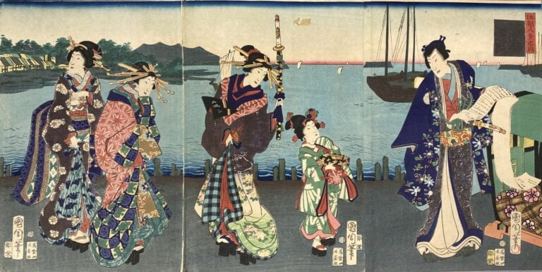 Album comprenant : - Utagawa Kunisada I (Toyokuni III) (1786-1864) - Six tripty…