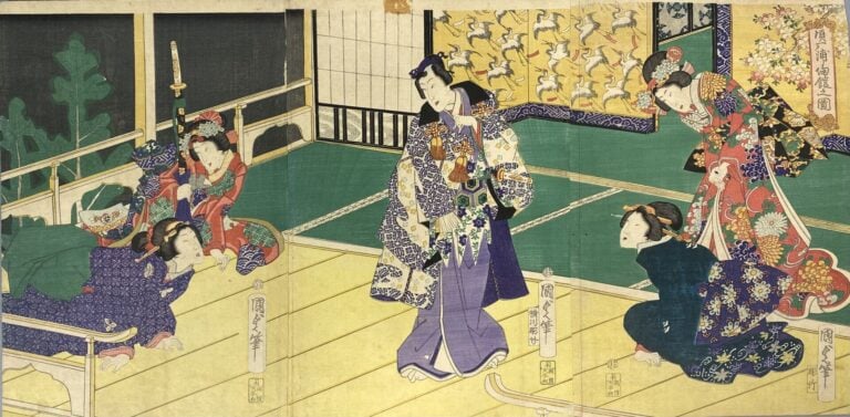 Album comprenant : - Utagawa Kunisada I (Toyokuni III) (1786-1864) - Six tripty…