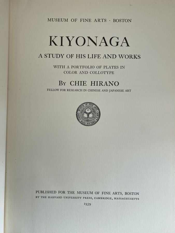 - Chie Hirano, Kiyonaga,a study of his life and works, Museum of Fine Arts Bost…