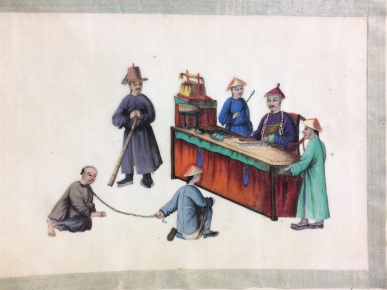 Chine, Fin XIXe siècle - Ensemble de dix-neuf aquarelles, douze représentant de…
