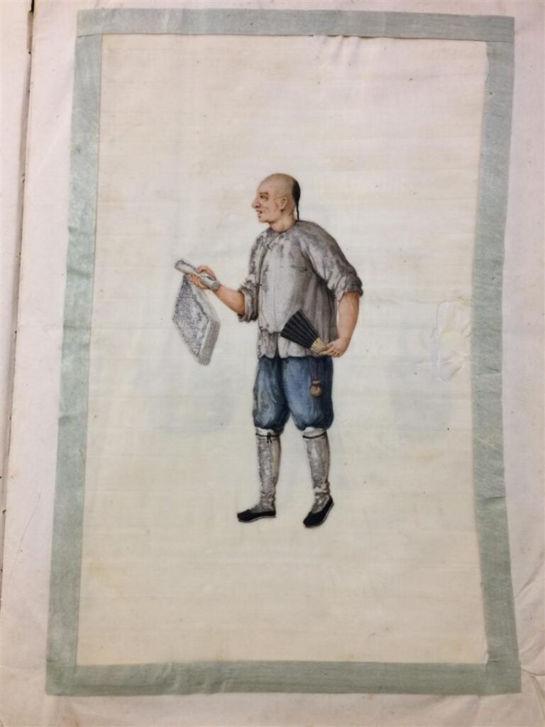 Chine, Fin XIXe siècle - Ensemble de dix-neuf aquarelles, douze représentant de…