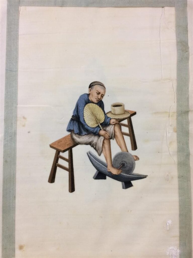 Chine, Fin XIXe siècle - Ensemble de dix-neuf aquarelles, douze représentant de…