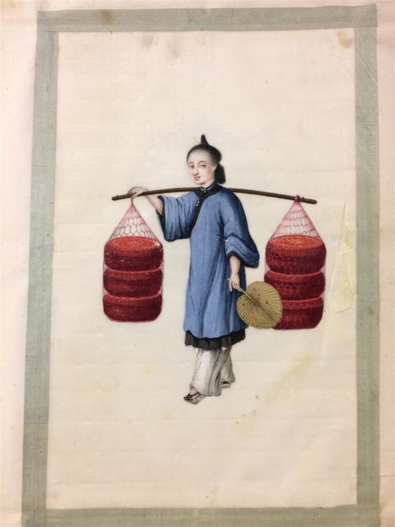 Chine, Fin XIXe siècle - Ensemble de dix-neuf aquarelles, douze représentant de…