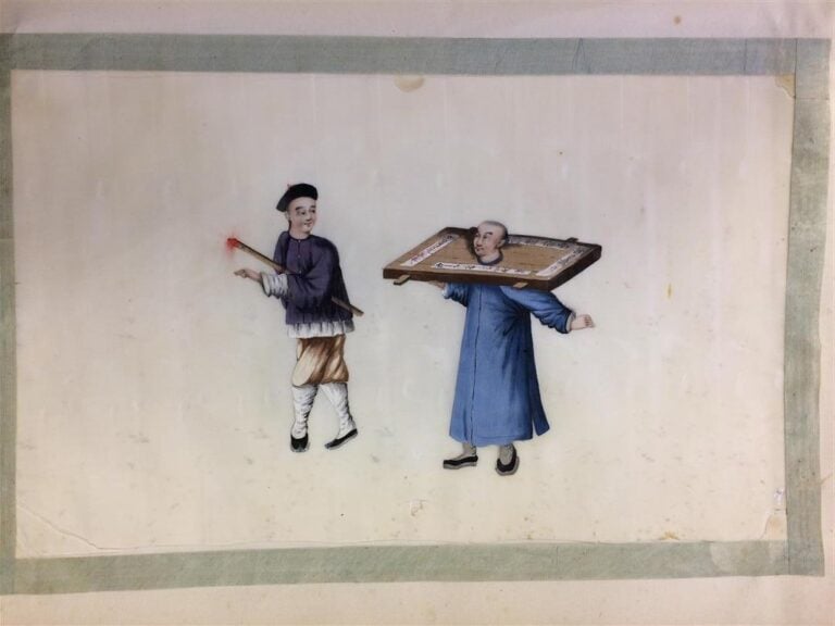 Chine, Fin XIXe siècle - Ensemble de dix-neuf aquarelles, douze représentant de…