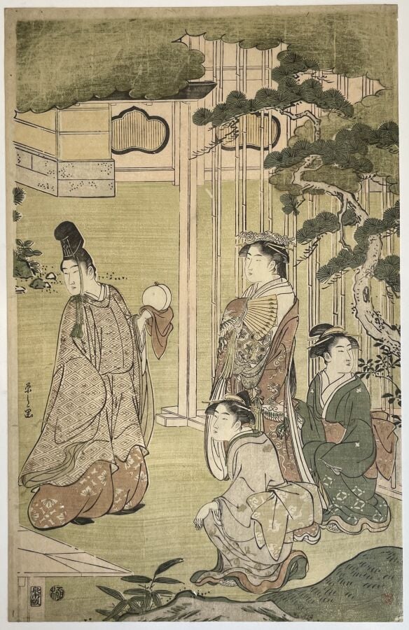Chobunsai Eishi (1756 -1829) - Triptyque, oban tate-e de la série furyu yatsush…