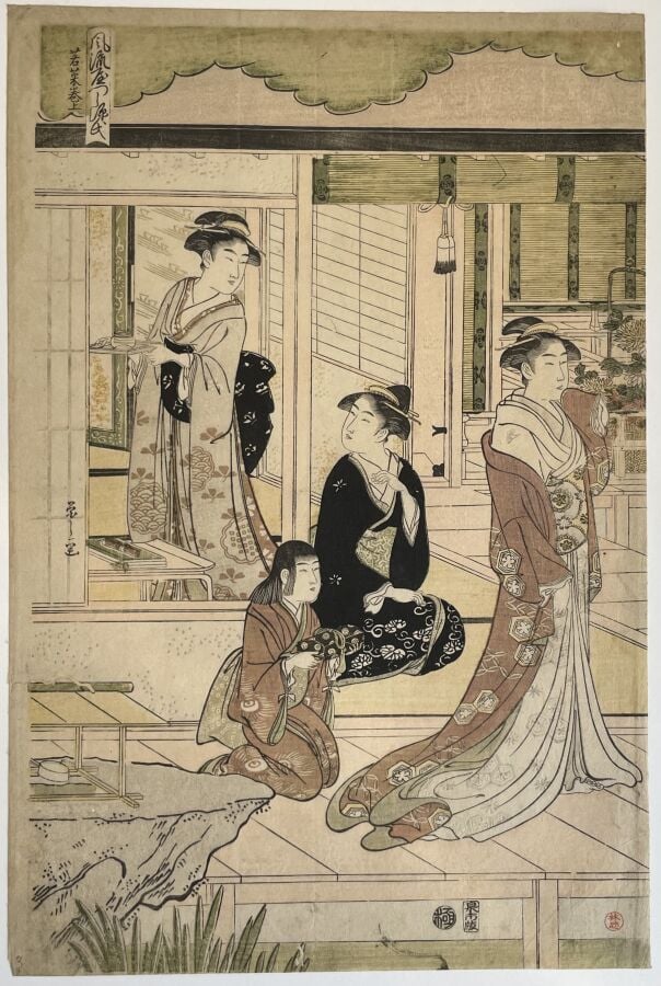 Chobunsai Eishi (1756 -1829) - Triptyque, oban tate-e de la série furyu yatsush…