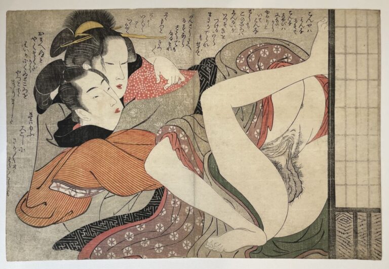 Chokyosai Eiri (act.1781-1818) - Double page tirée de l'album Fumi no kiyogaki,…
