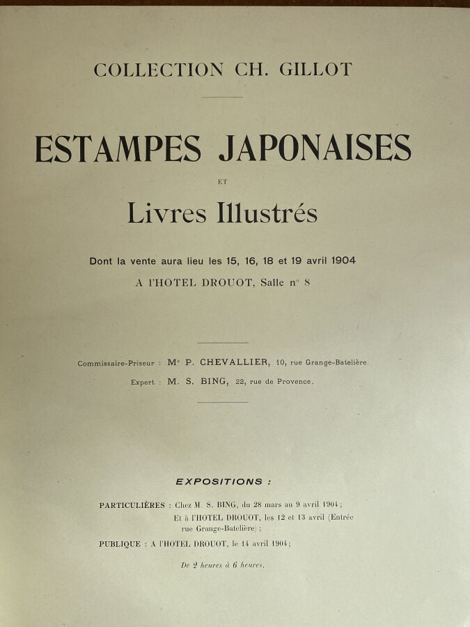 Collection Charles Gillot, deuxième partie, estampes japonaises et livres illus…